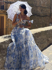 Stylish Long Organza Elegant Graduation Party Evening Dress
