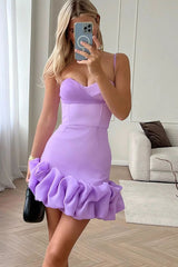 Pleated skirt suspender dress slim fit dress short skirt