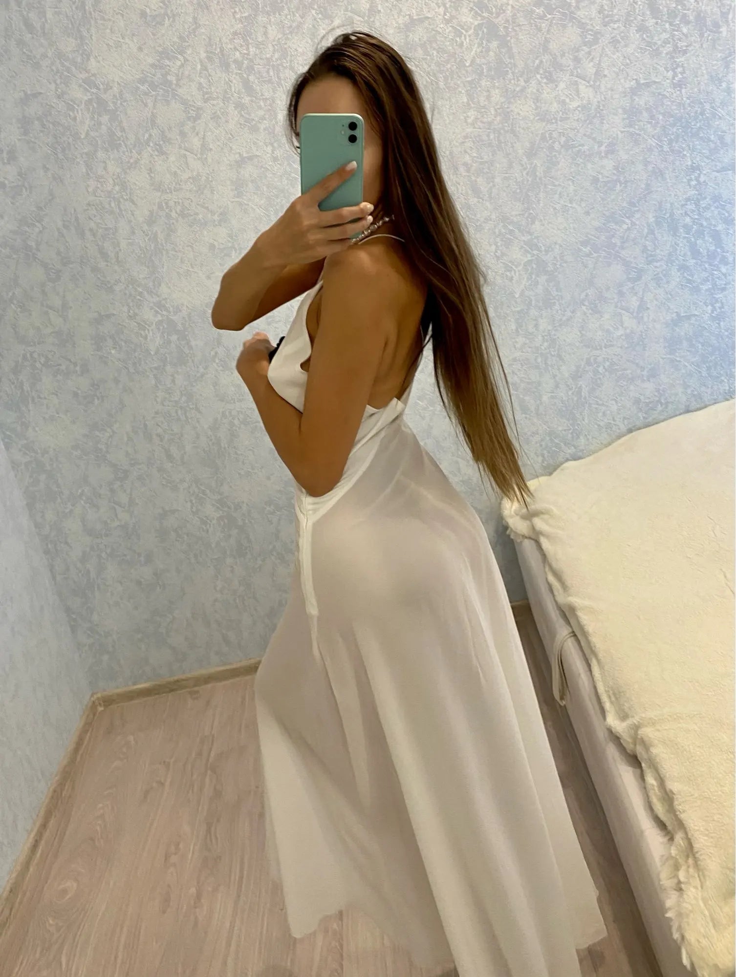 Graceful Drift Backless Slip Dress