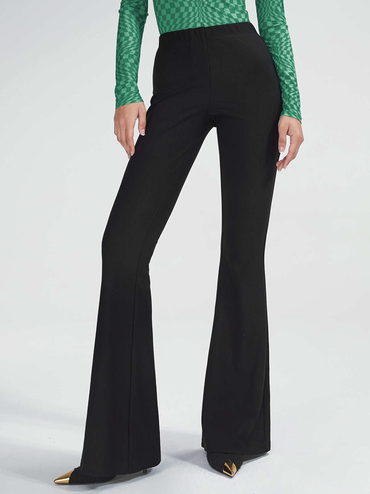 Essential Stretch-Schlaghose mit hoher Taille