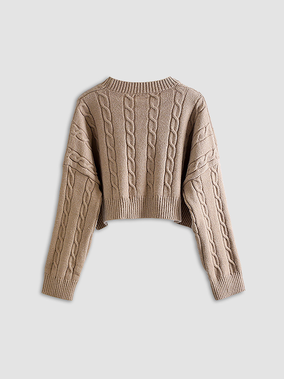 Creamy Latte Crop Pullover Sweater