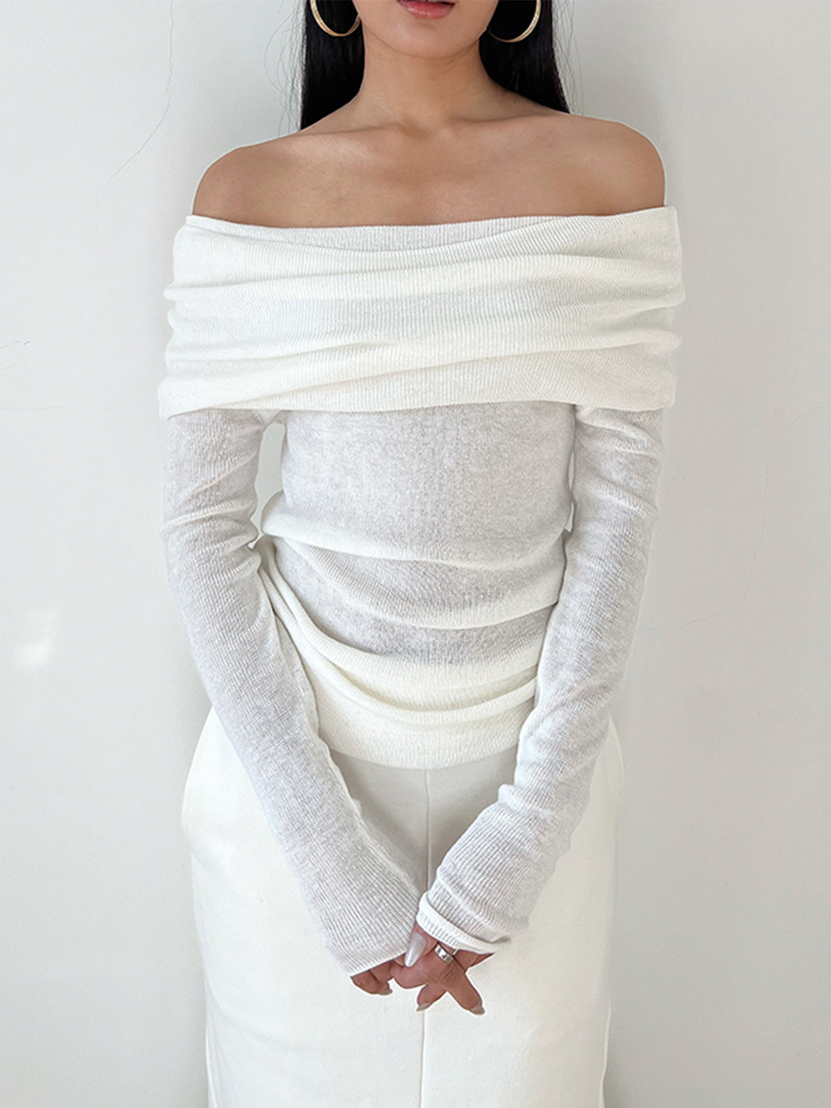 Overfold Off-Shoulder Shirt