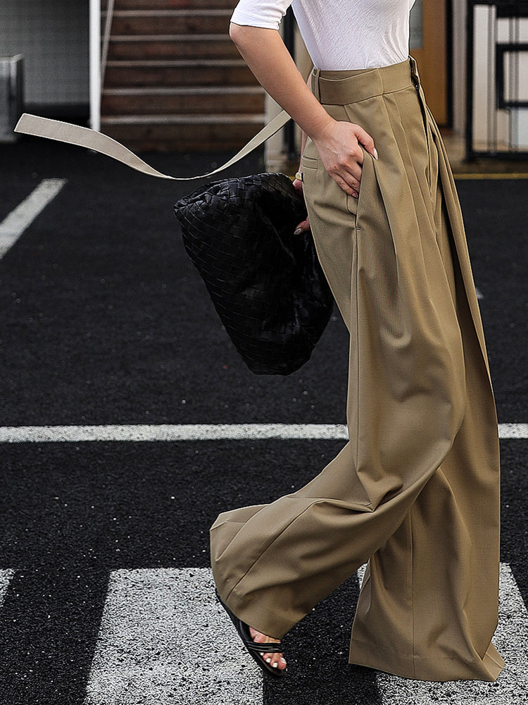 Oversized Tied Wide Leg Dress Pants