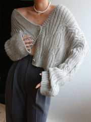 Cable Knit Crop Cardigan