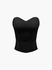 Cup Detail Zippered Tube Corset Top