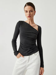 Slinky Asymmetric Long Sleeve Shirt