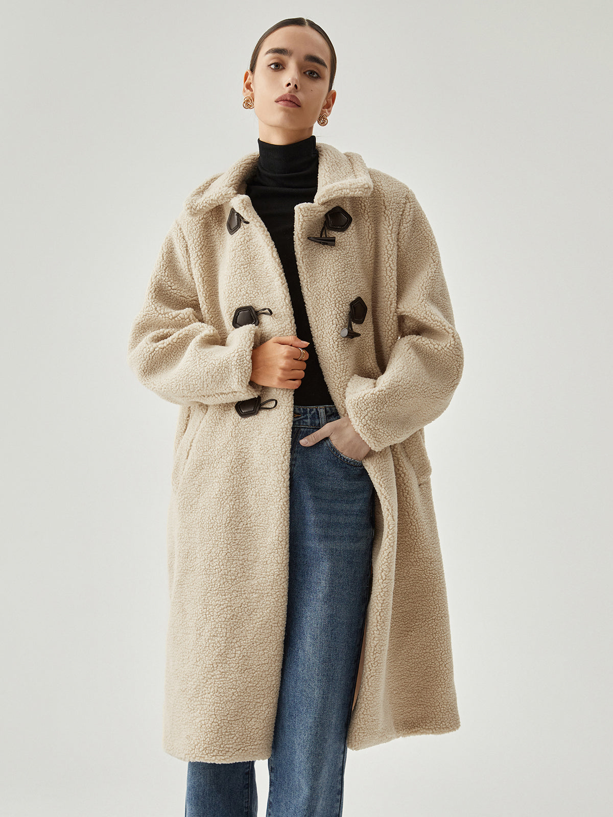 Oversized Button Fleece Coat