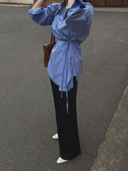 Striped Print Button Front Shirt