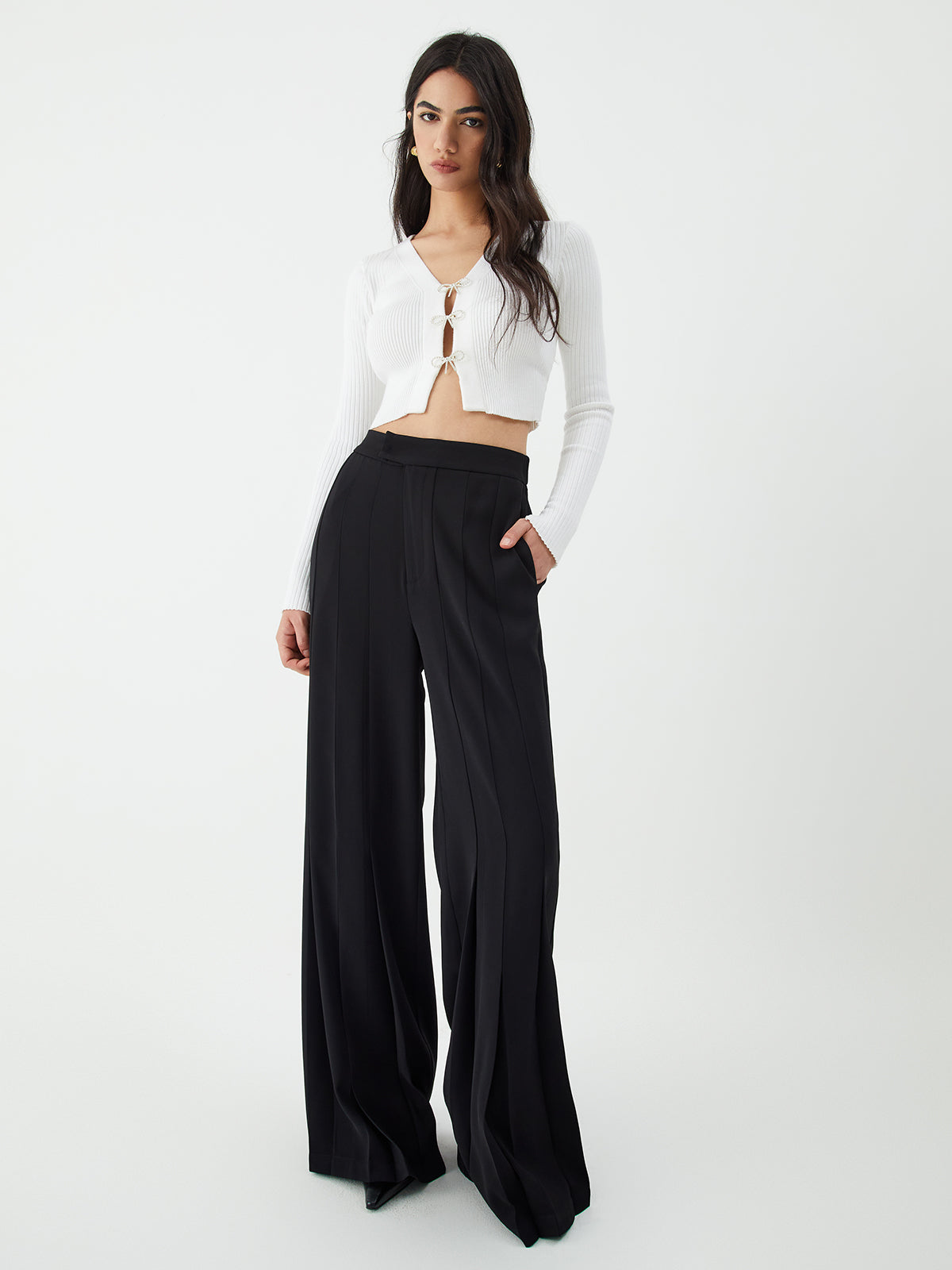 Pleated Wide Leg Pants