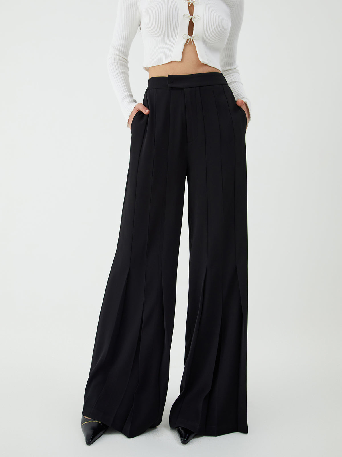 Pleated Wide Leg Pants