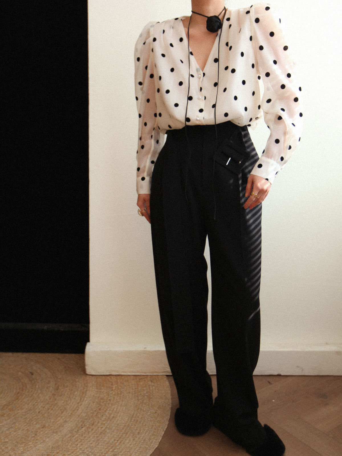 Sheer Polka Dot Blouse