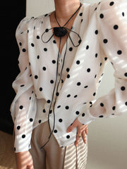 Sheer Polka Dot Blouse