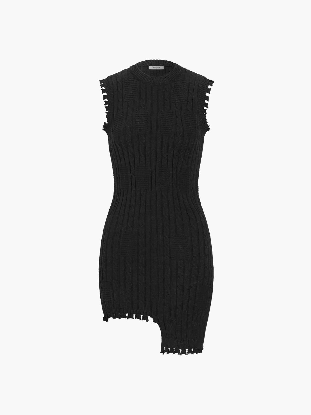 Asymmetric Hem Short Sweater Dress Selfyy Asymmetric Hem Short Sweater Dress Selfyy