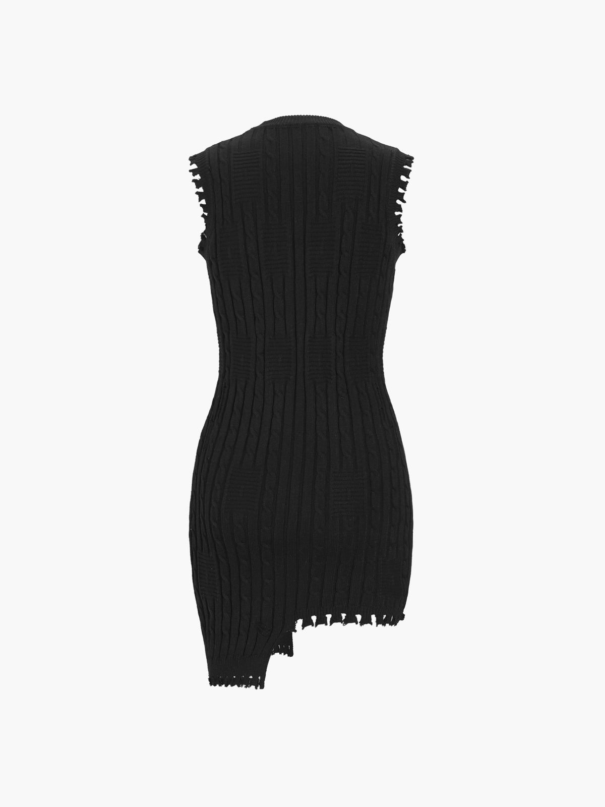 Asymmetric Hem Short Sweater Dress Selfyy Asymmetric Hem Short Sweater Dress Selfyy