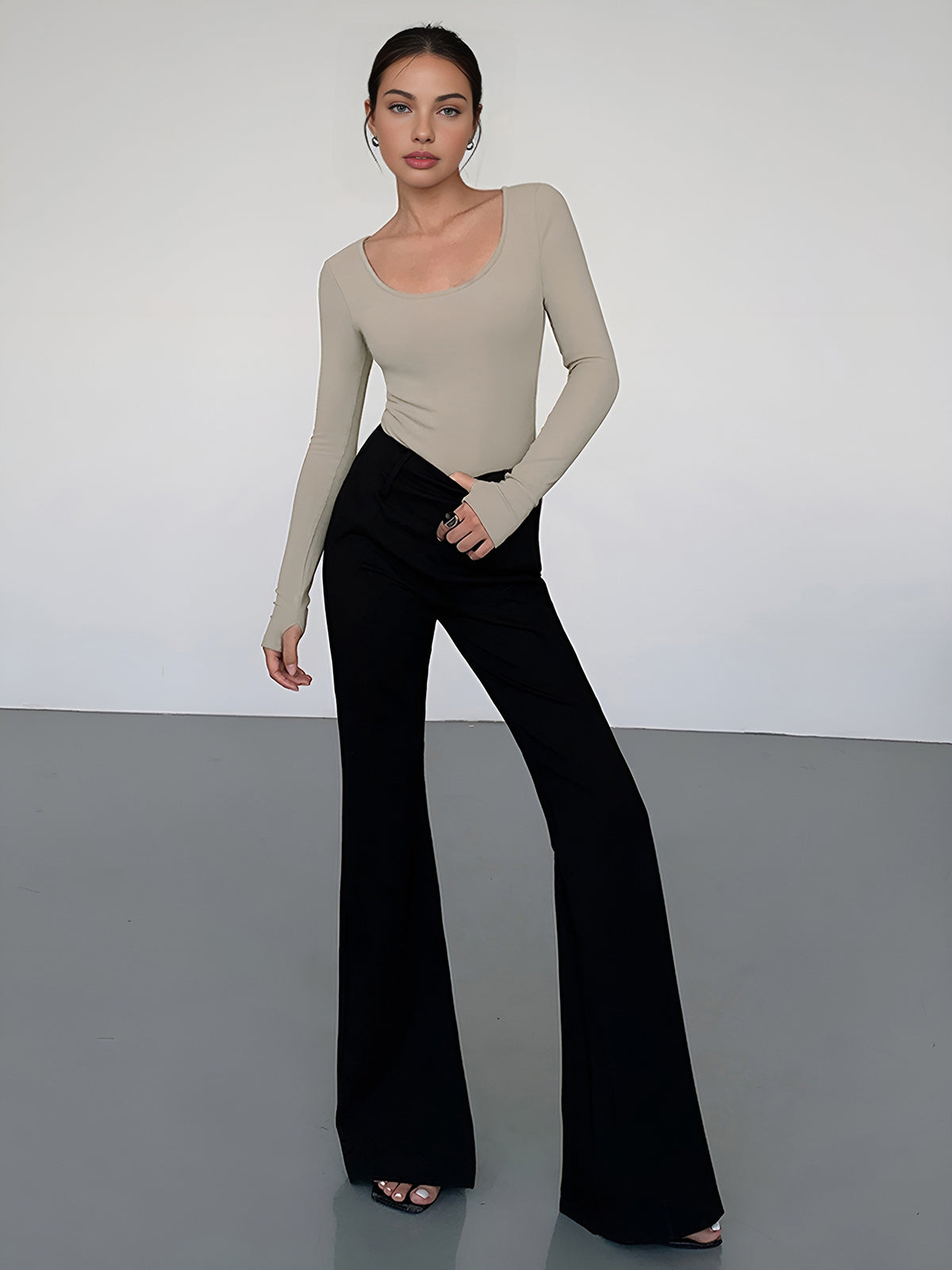 Schlaghose mit hoher Taille