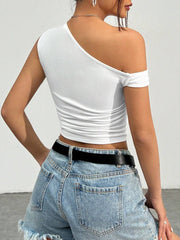 Asymmetrical One Shoulder Off Top