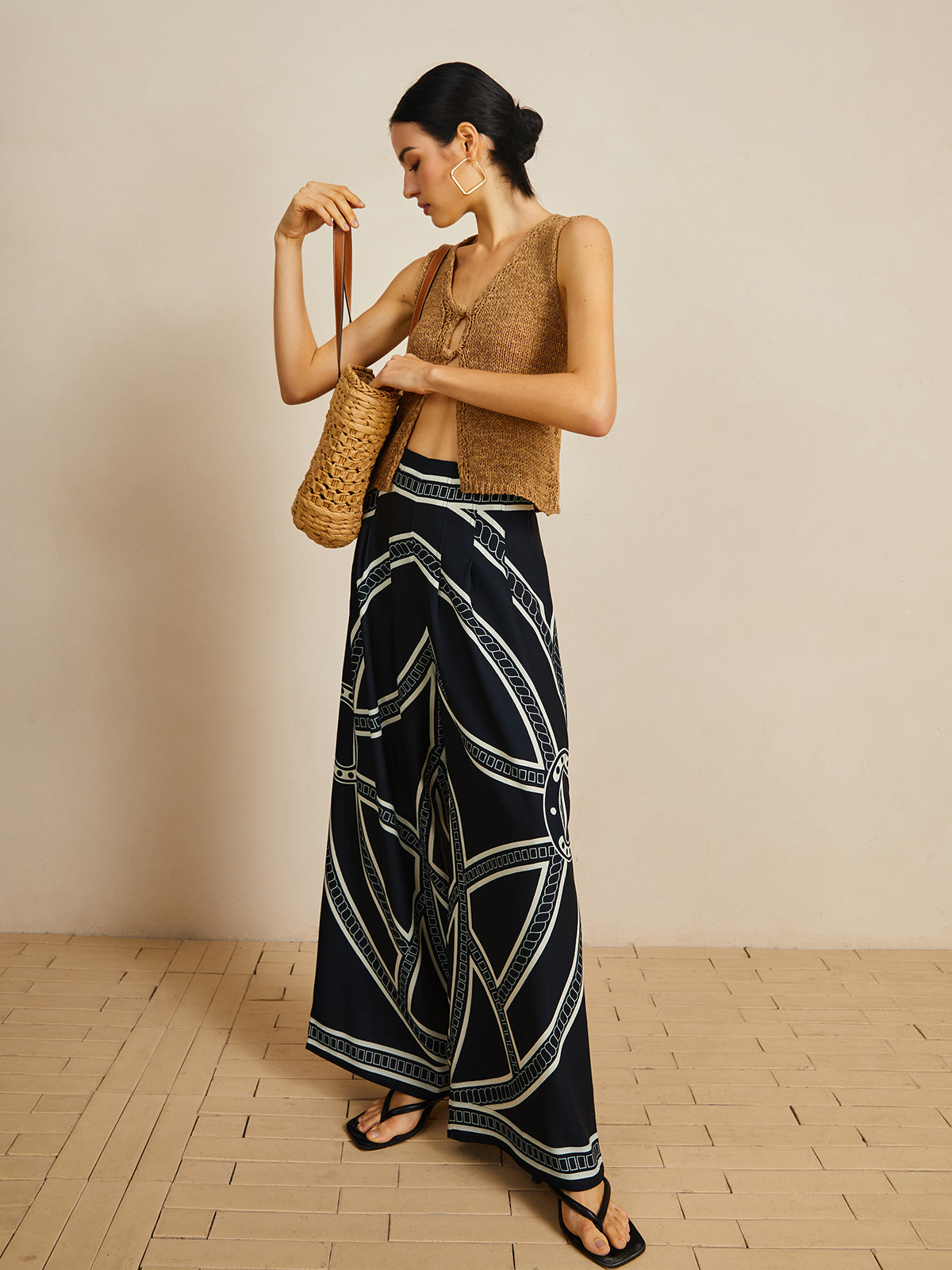 Print Wide Leg Pants