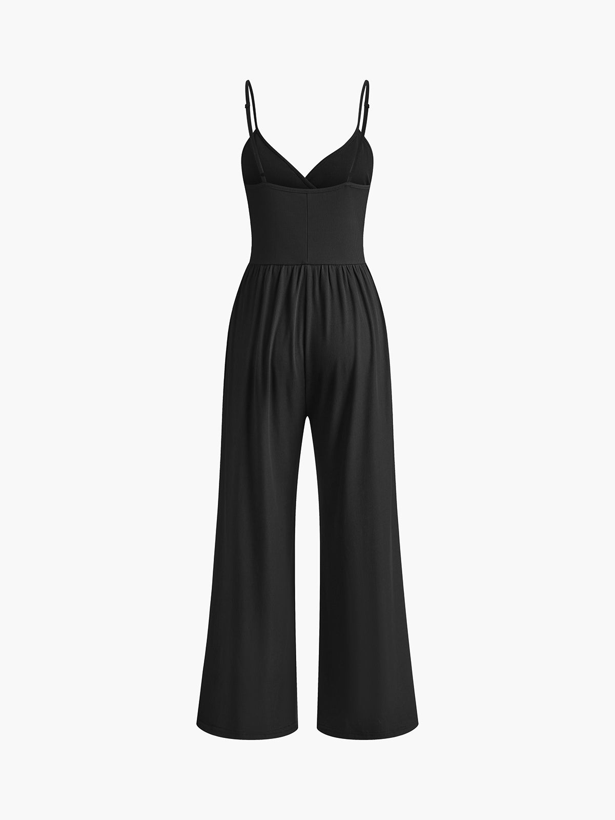 V-Neck Solid Jumpsuit