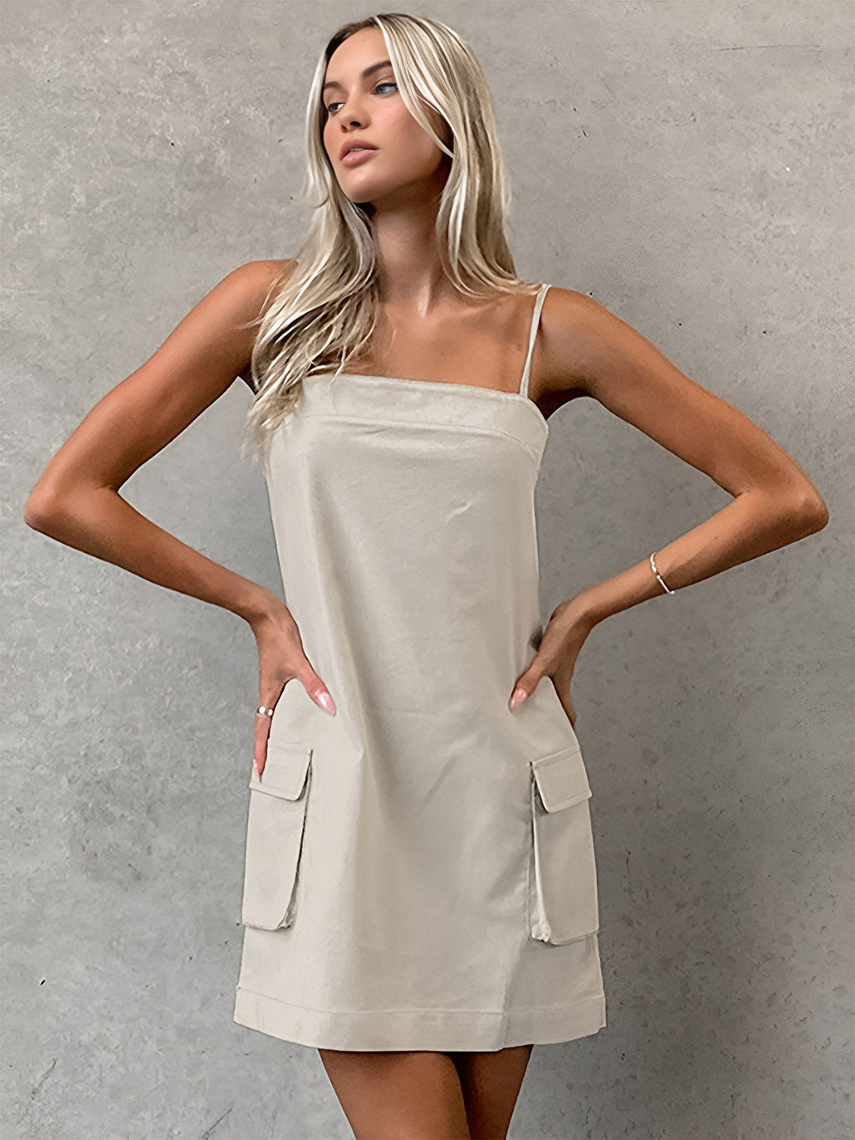 Cotton & Linen Pockets Cami Dress