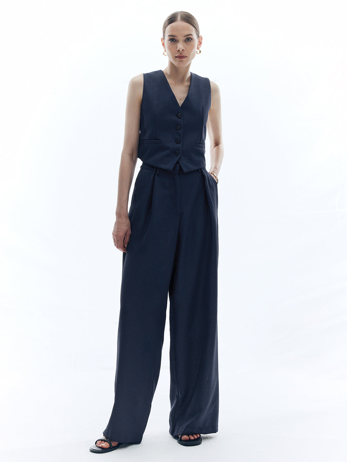 Solid Cross Open Back Vest