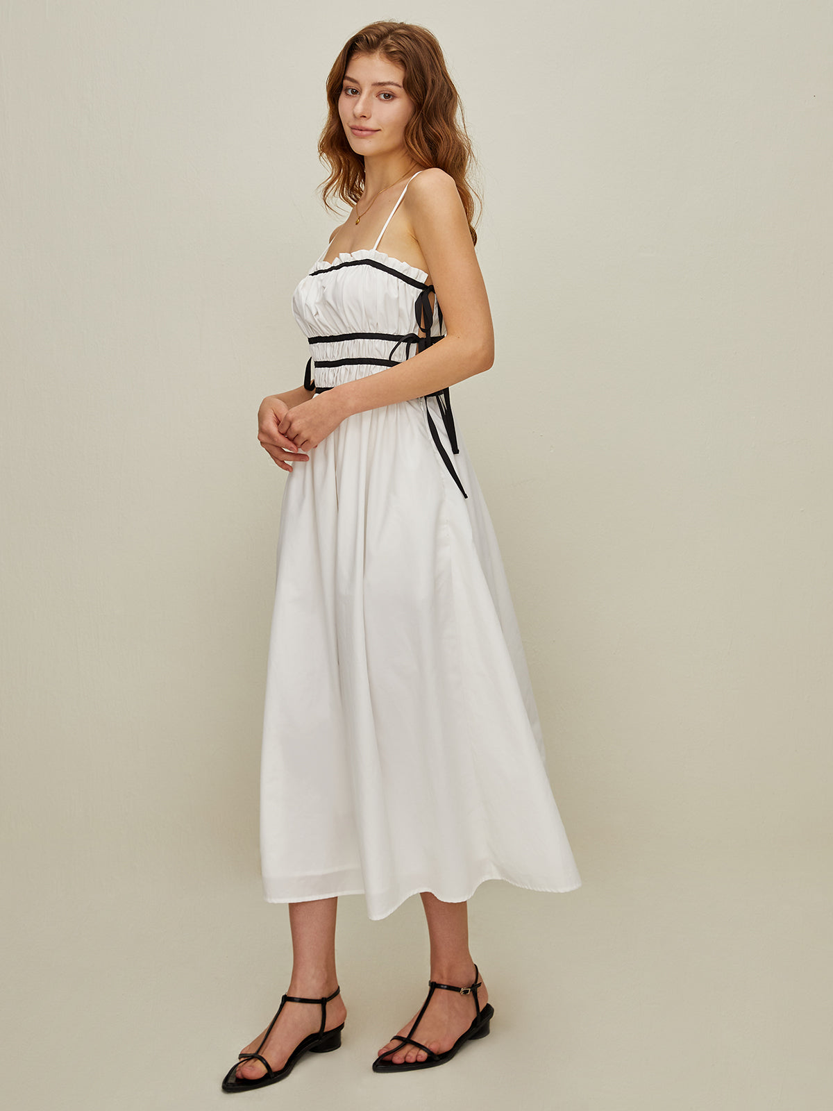 Casual Side-Tie Midi Dress