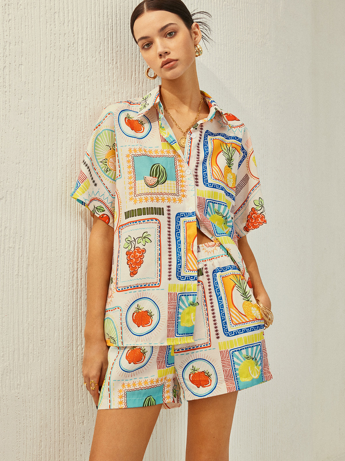 Shorts-Set mit Fruchtdruck
