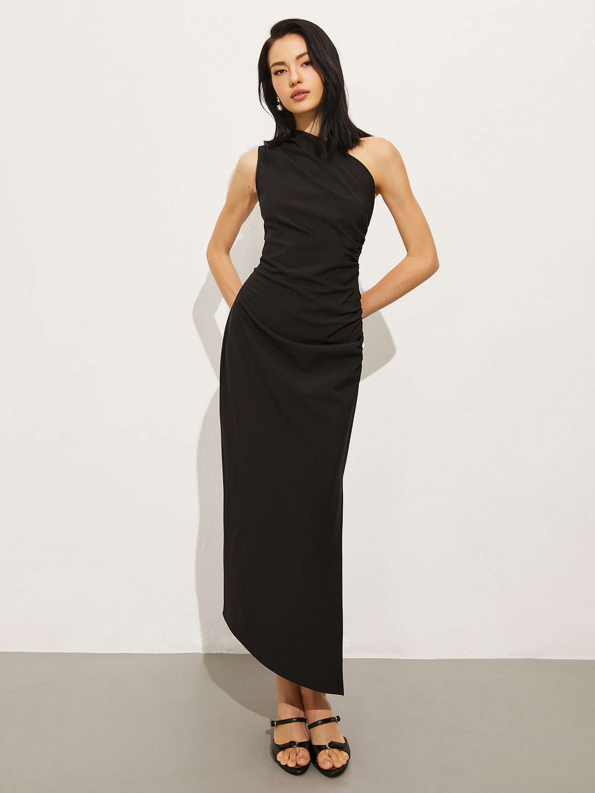 pleated collar maxi dress Pretty Pleated Button Down Maxi Dress