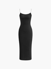 Contrast Trim Square Neck Cami Dress