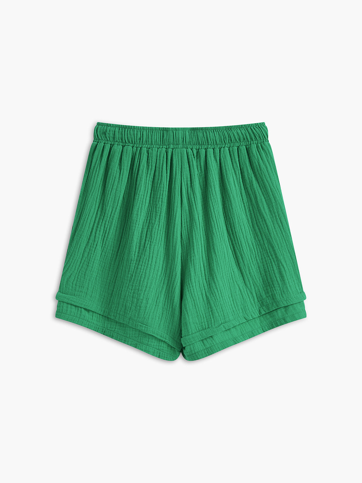 Cotton Drawstring Lapel Shorts Set