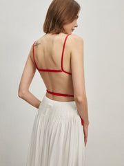 Backless Adjustable Strap Blouse