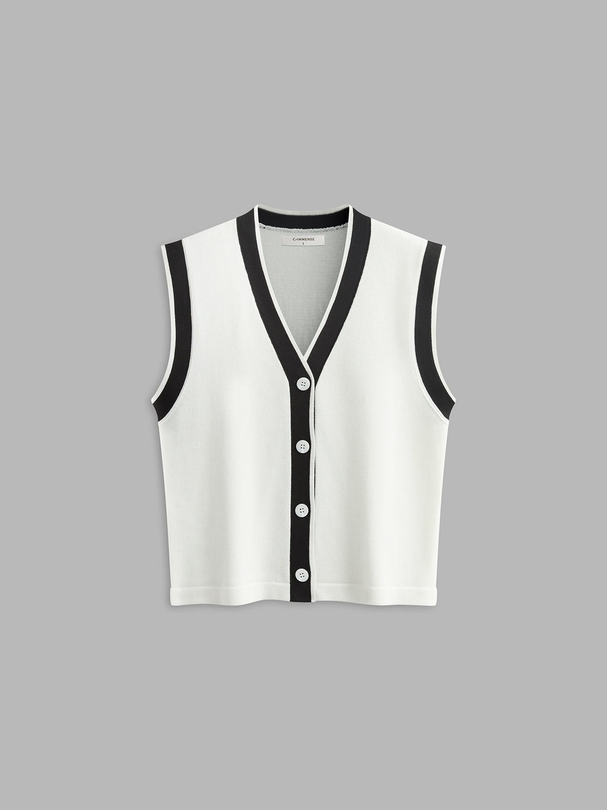 Contrast Trim Sweater Vest