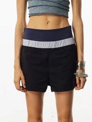 Athleisure High Waisted Paneled Shorts