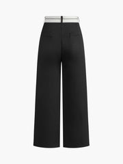 Casual Contrast Wide Leg Pants