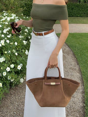 Elegant Slit Back Maxi Skirt Without Belt