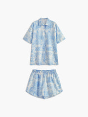 Print Button Shorts Set