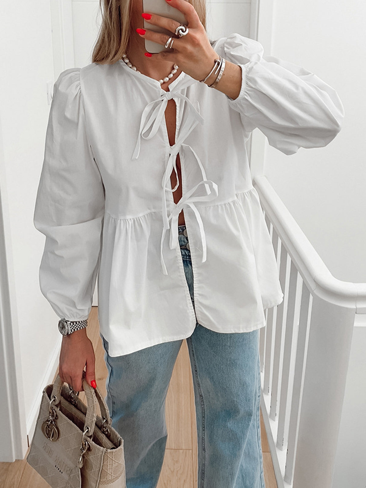 Knotted Long Sleeve Shirt