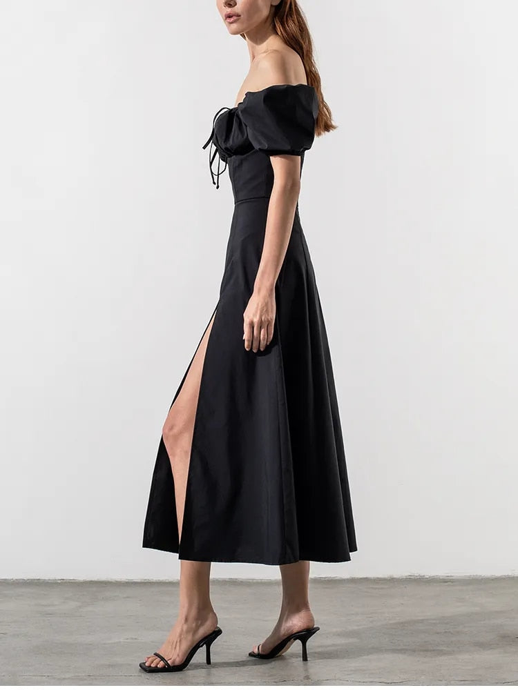 Clancy Ruched Tie Up Dress