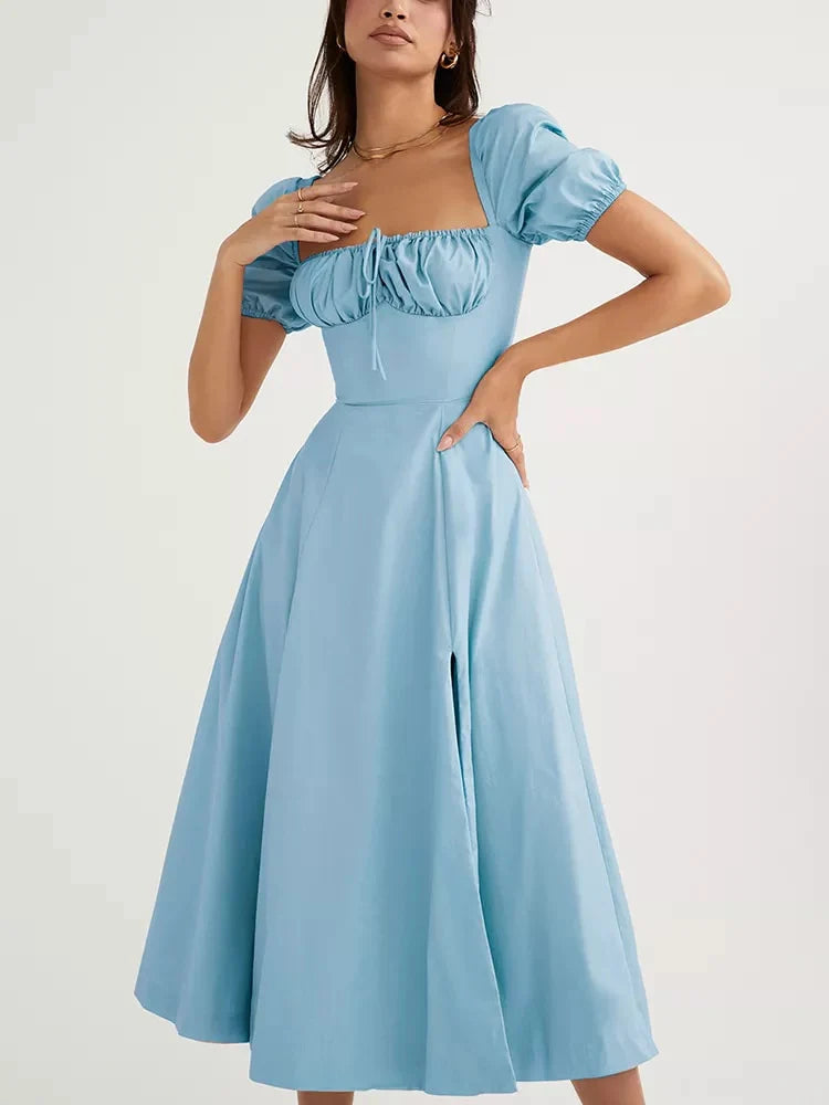Clancy Ruched Tie Up Dress