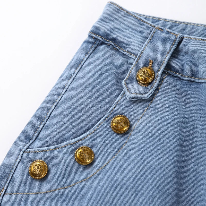 Adryana Denim Waistcoat Set