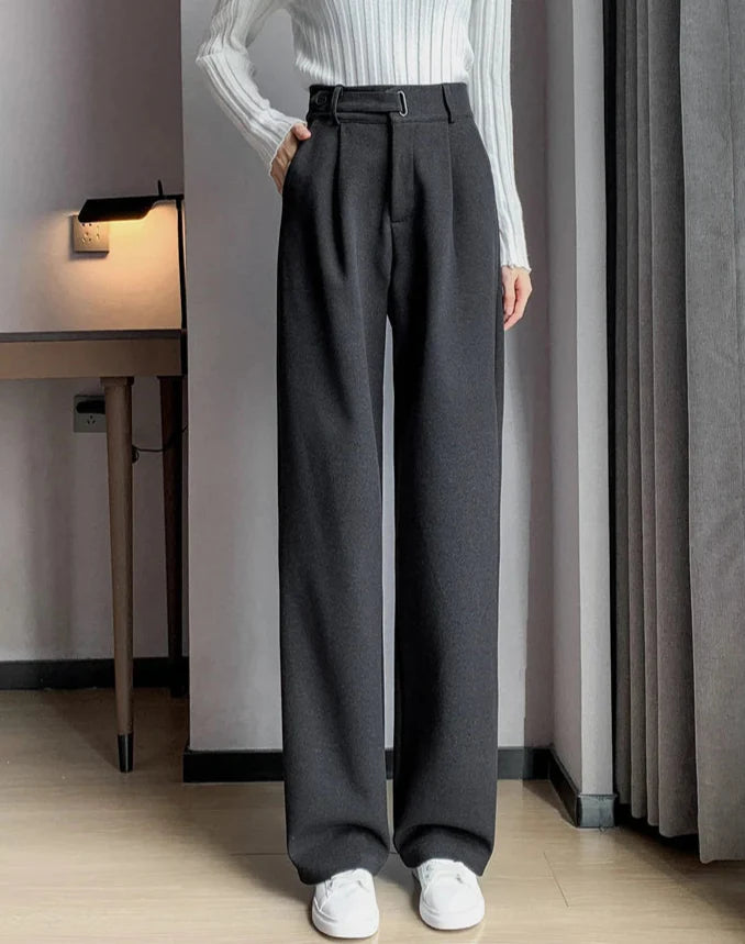 Katja Woolen Wide Leg Trousers
