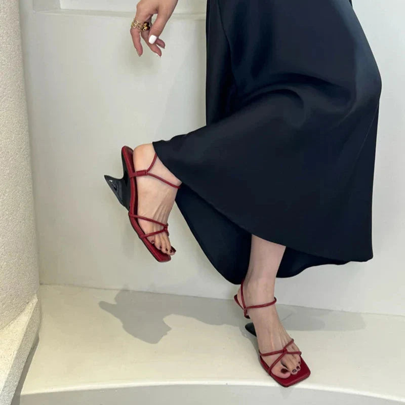 Dove Open Toe Thick Heels
