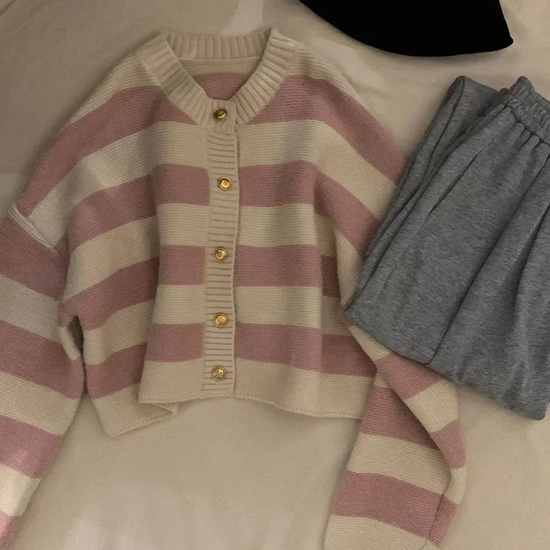 Blythe Stripe Cascade Knitted Cardigan