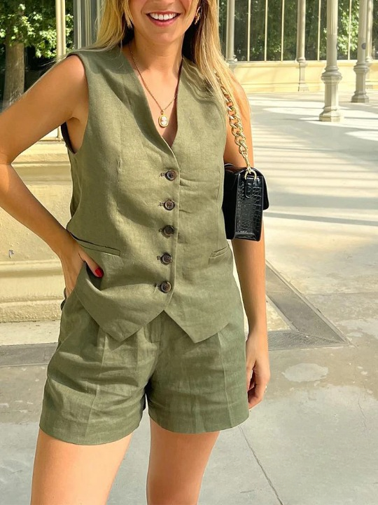 My Oasis Linen Shorts Set