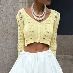 Coasting Through Hollow Out Knitted Cardigan