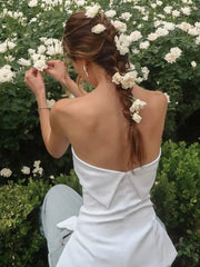Simple Strapless Split Side Tube Top