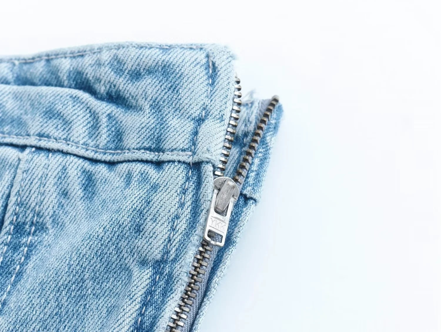 Bare-Shoulder Blue Denim Dress