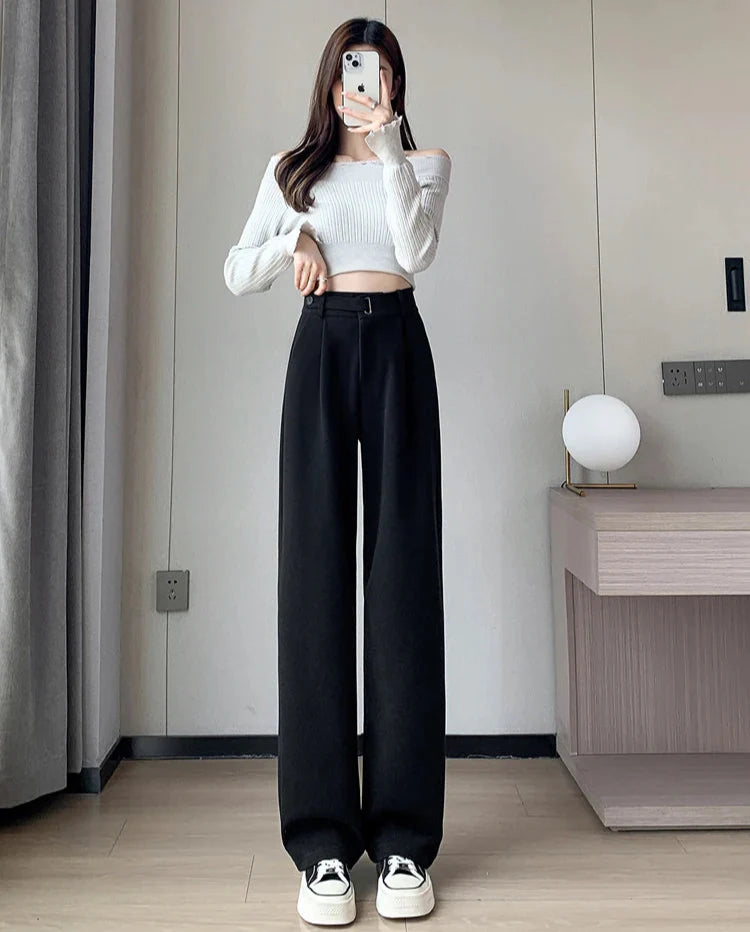 Katja Woolen Wide Leg Trousers