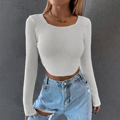 Coralie Waffle Knit Crop Top