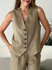 My Oasis Linen Shorts Set