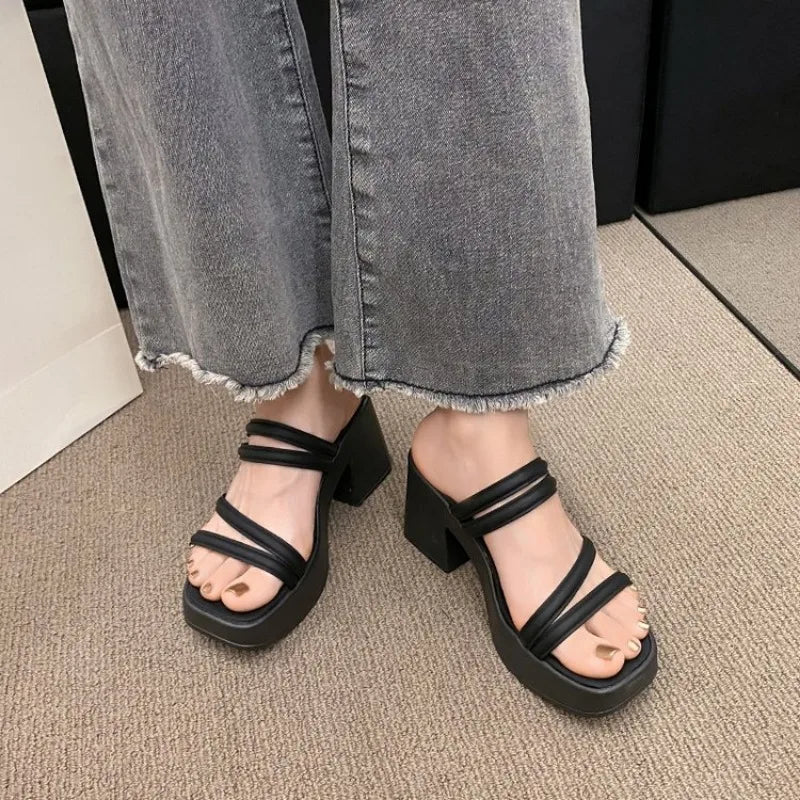 Elenora Square Heels Sandals